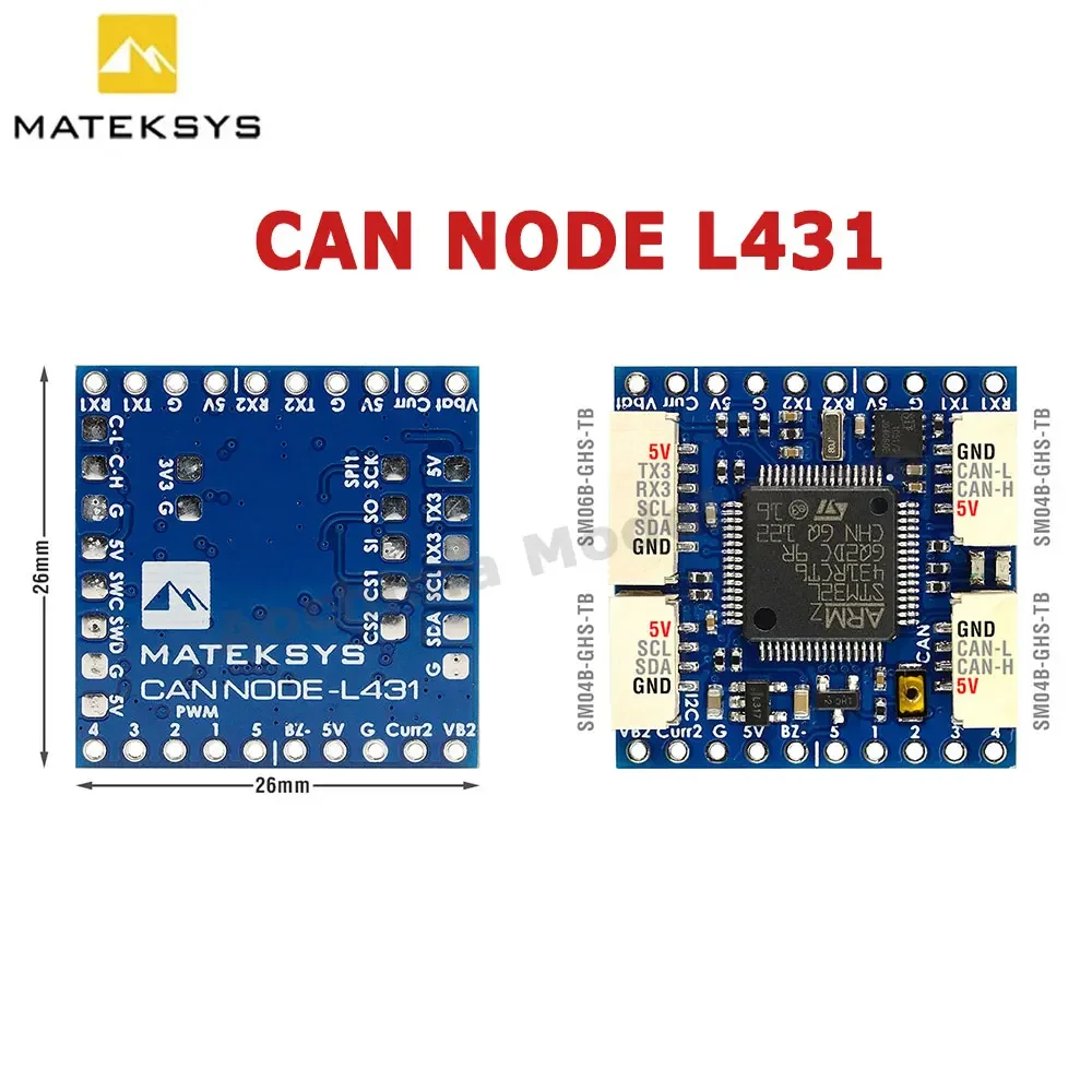 

MATEK CAN-L431 AP_Periph CAN Knot дронекан L431 26x26 мм для ArduPilot GNSS Компас Барометр датчик скорости воздуха