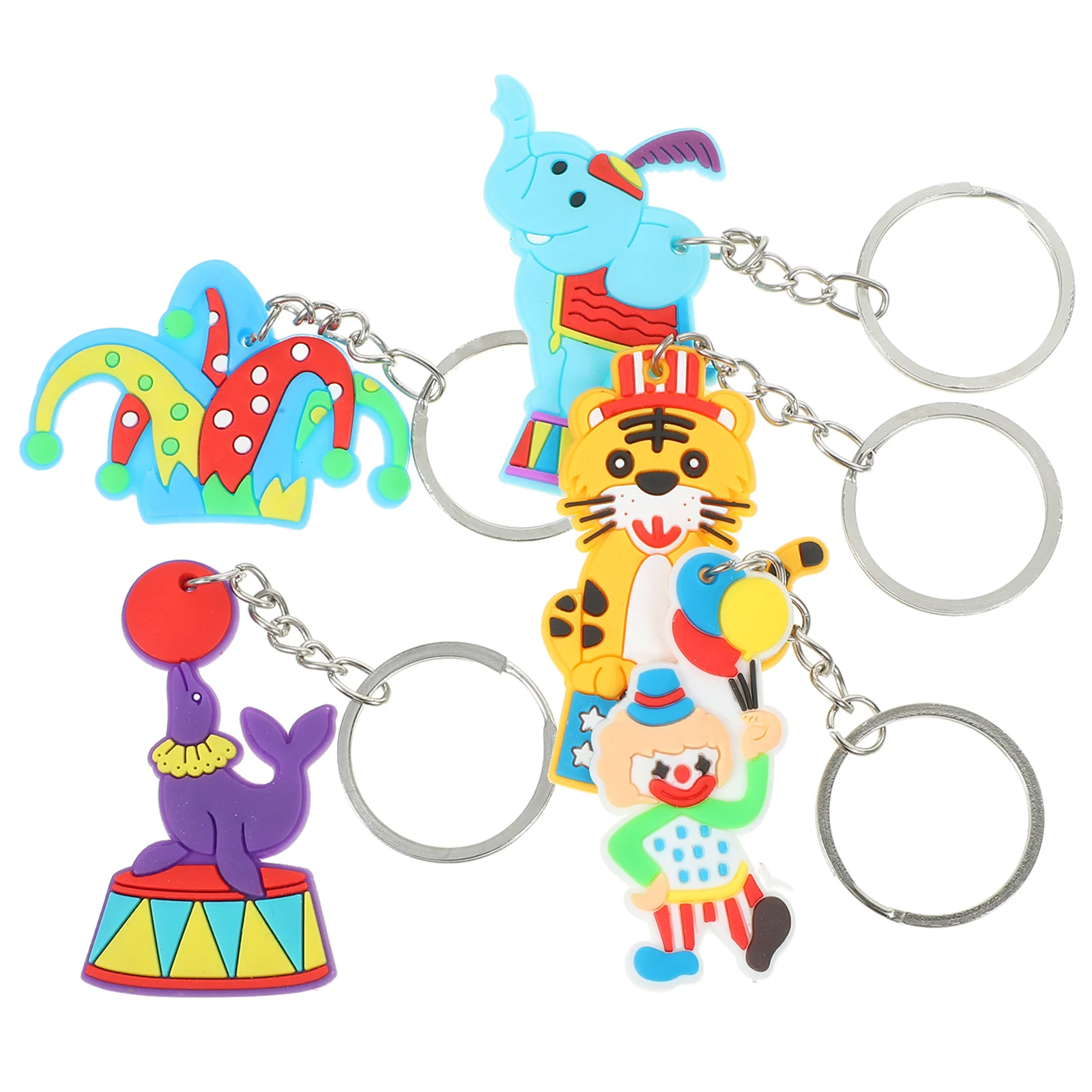 Circus Carnival Party Decorations Key Chain Fob Keychains for Women Clown Ring Miss