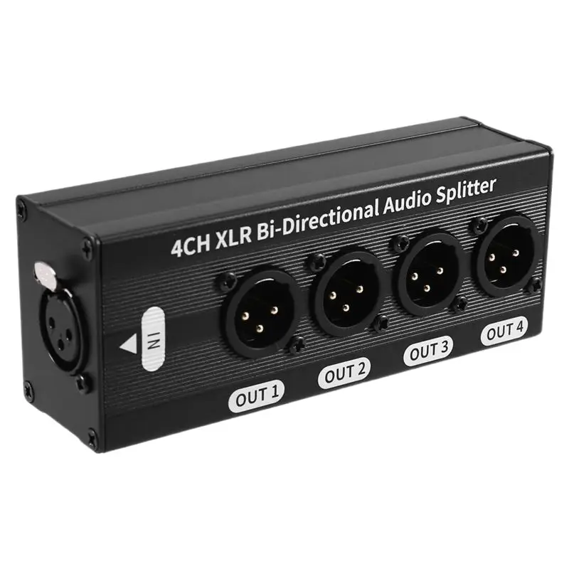 A31T 1X4 XLR Balanced Audio Splitter No Power Required Professional Audio Signal Distribution
