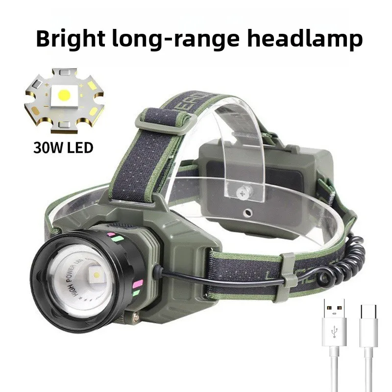 

Белый лазерный налобный фонарь: масштабируемый, перезаряжаемый, флуоресцентный — супер яркий, с высоким люменом для кемпинга, езды на велосипеде, рыбалки, сбора приливов