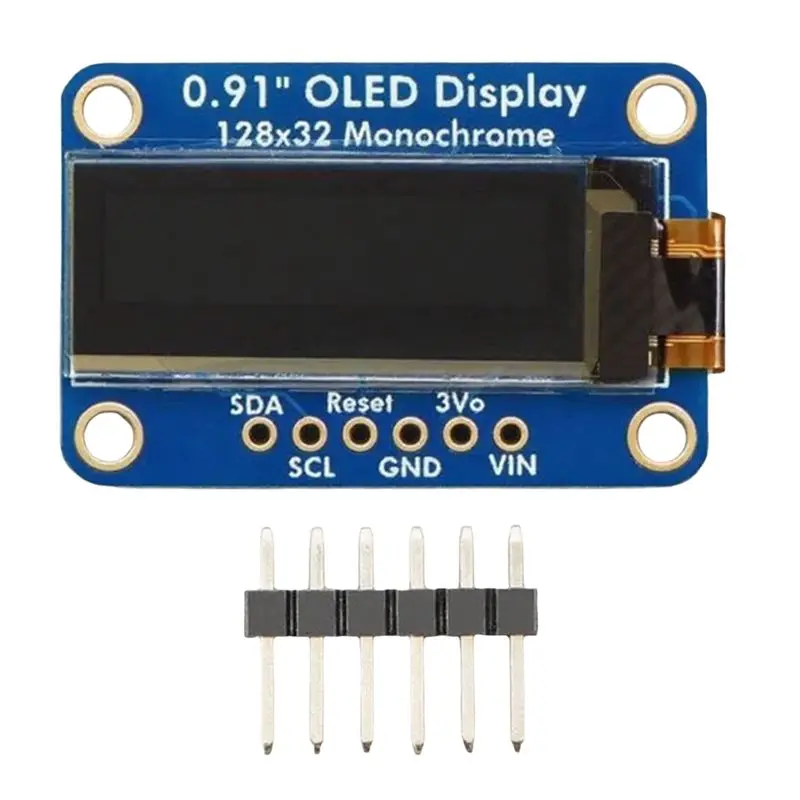 A75Q-QT/QWIIC OLED Display Module 0.91 Inch 128X32 Monochrome I2C-STEMMA LCD Screen DIY Kit