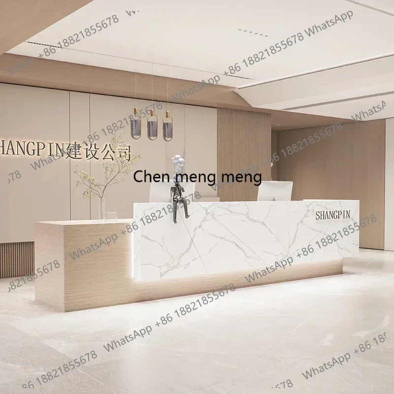 Modern Reception Counter Front Desk Luxurious Office Shop Service Luxury Furniture Bank Receiption Recepcja Salon Table Long