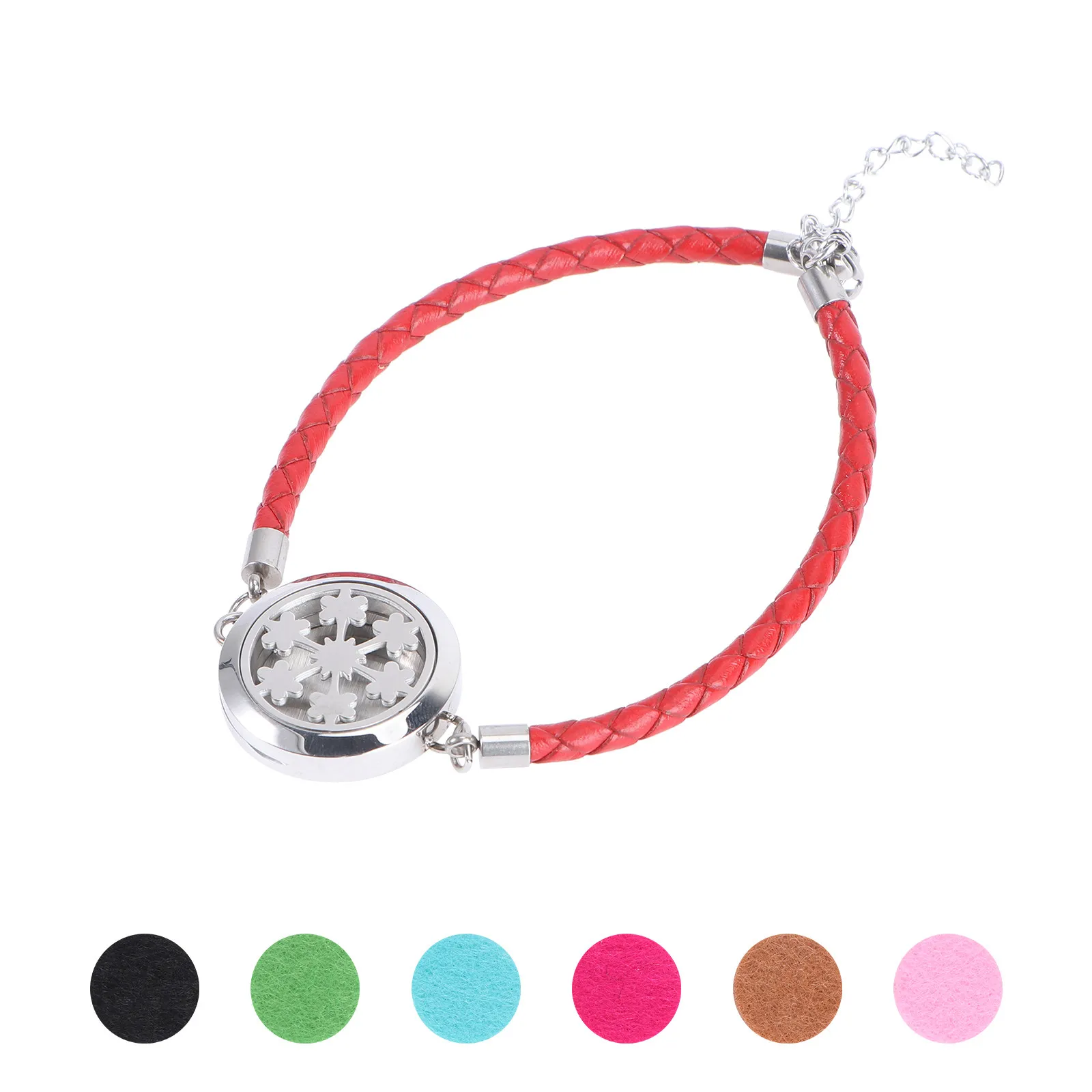 Stainless Steel Aromatherapy Diffuser Bracelet Essential Oil Perfume Bangle Woman Fashion Jewelry with Cotton Slices Gift