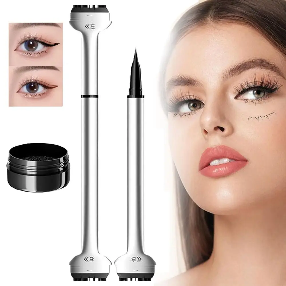 

Waterproof Lower Lash Stamp Set Easy to Use Portable Lower Lash Stamp with Ink Double Head Quick Dry Silicone Eyelash Stamp