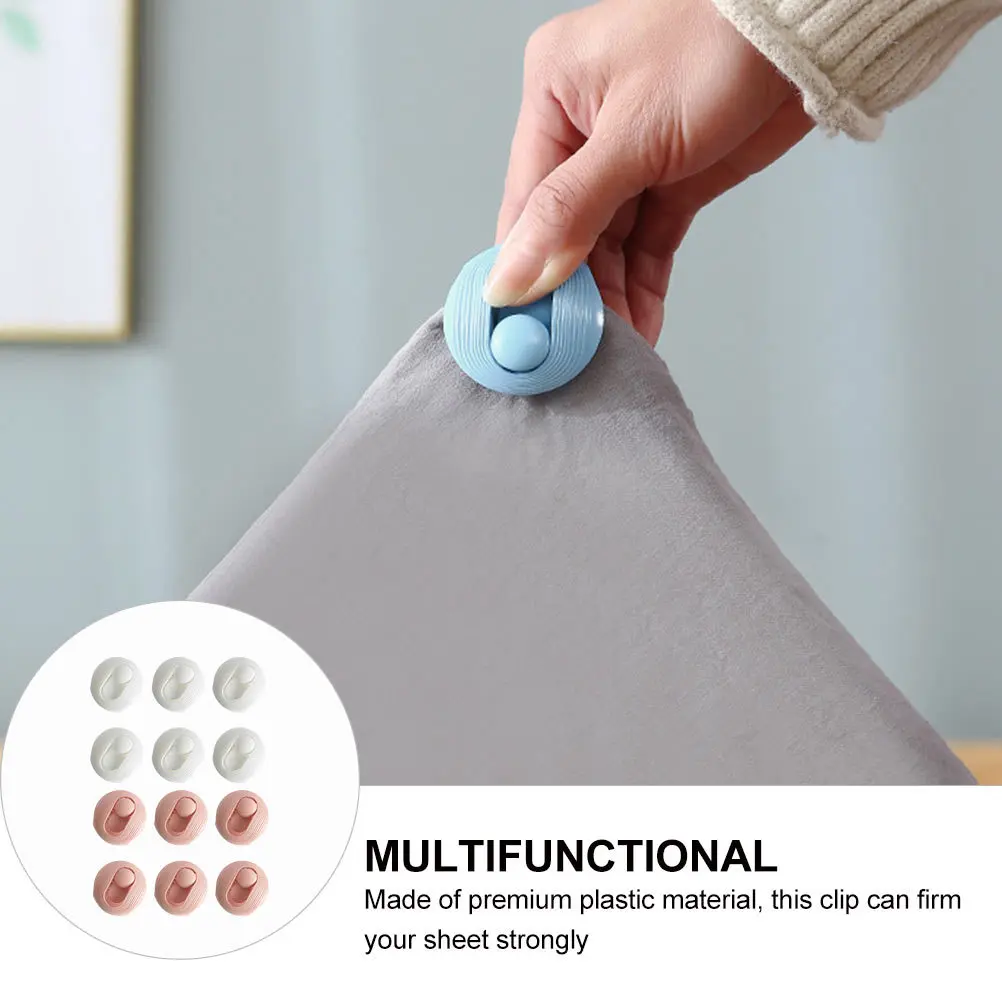 

12Pcs Quilt Sheet Fastener Clips Reusable Plastic Quilt Fixing Clip No Needle Needed Fitted Sheet Holder for Bed Comfort