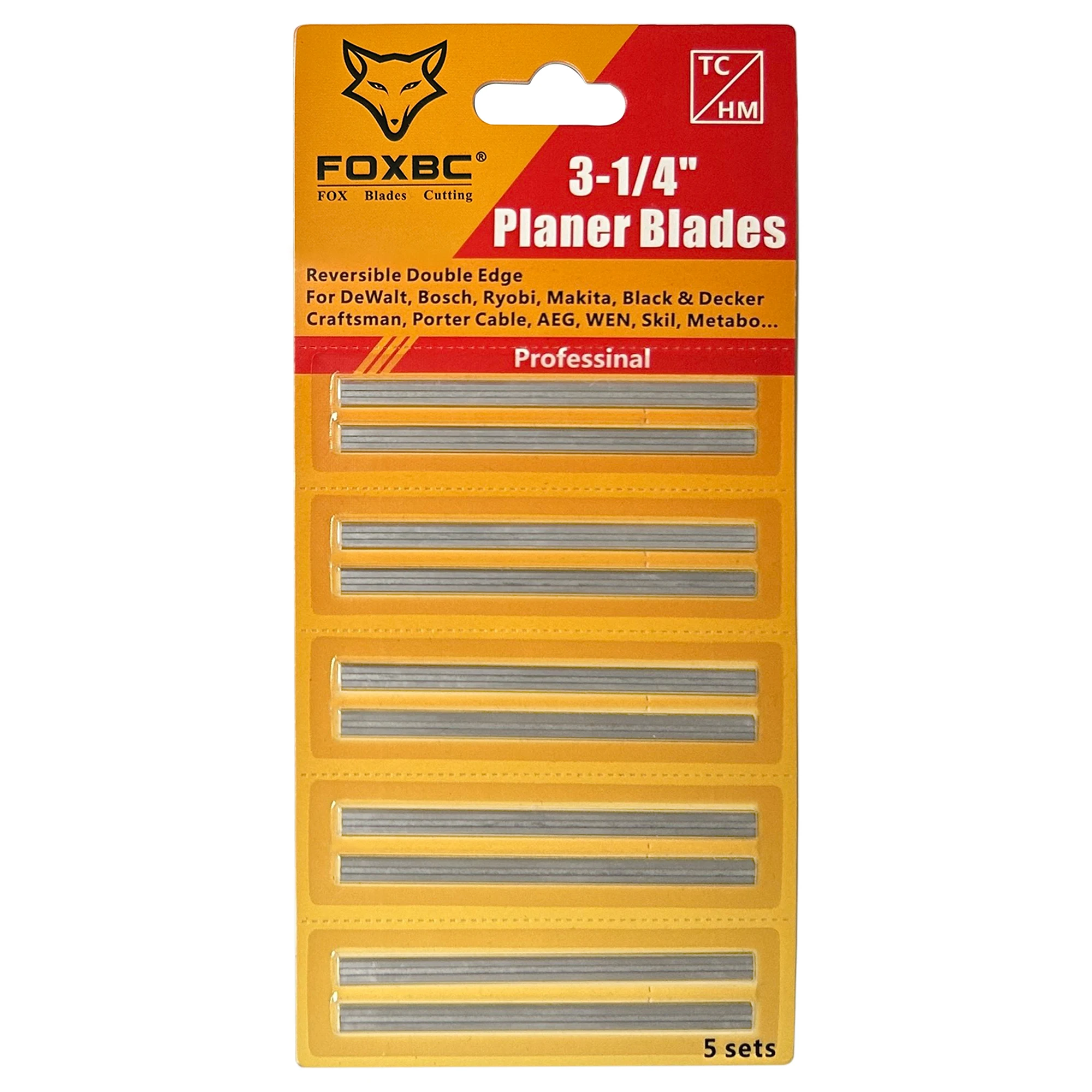 

FOXBC 82mm TCT Carbide Hand Planer Blades for BOSCH DeWalt MAKITA WEN BLACK&DECKER Ryobi Hitachi and most Handheld Planer 10PCS