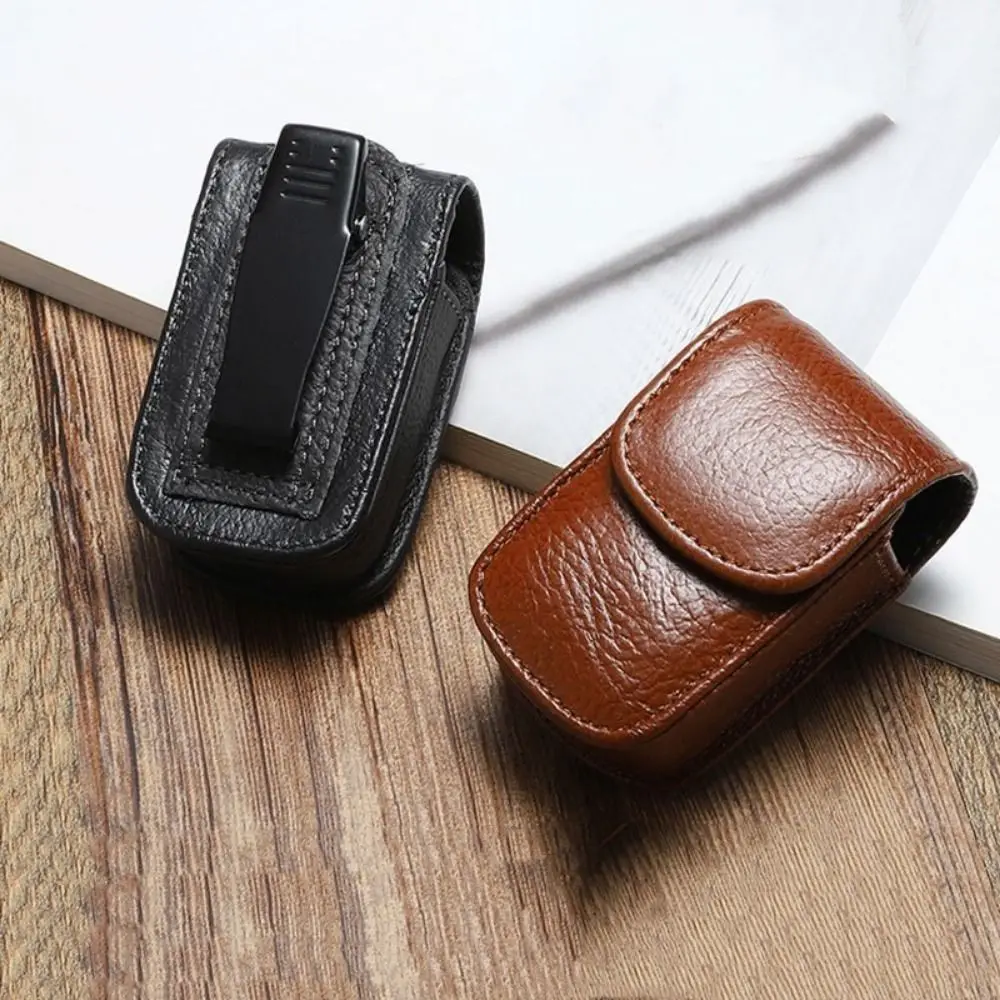 Classic Belt Wearable PU Glasses Case Men Portable Leather Folding Glasses Storage Box Women