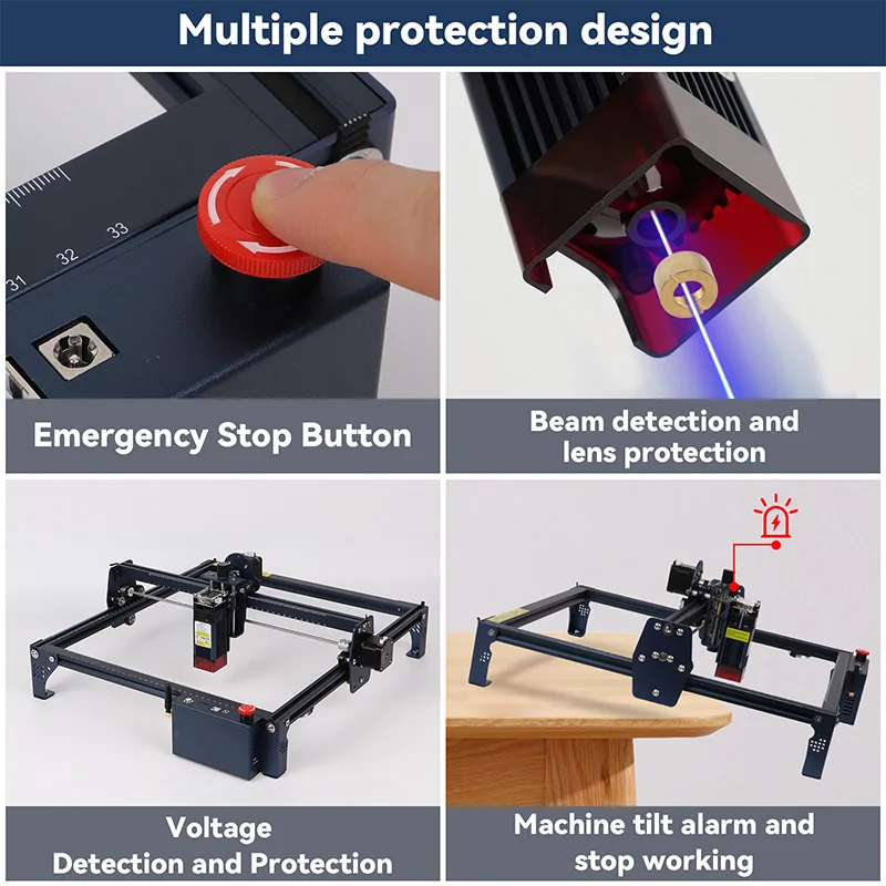 Grabador láser CNC de 6W/12W para teléfono y WiFi USB/aplicación/mesa en línea Woodwoker Metal vidrio acrílico láser corte máquina de grabado