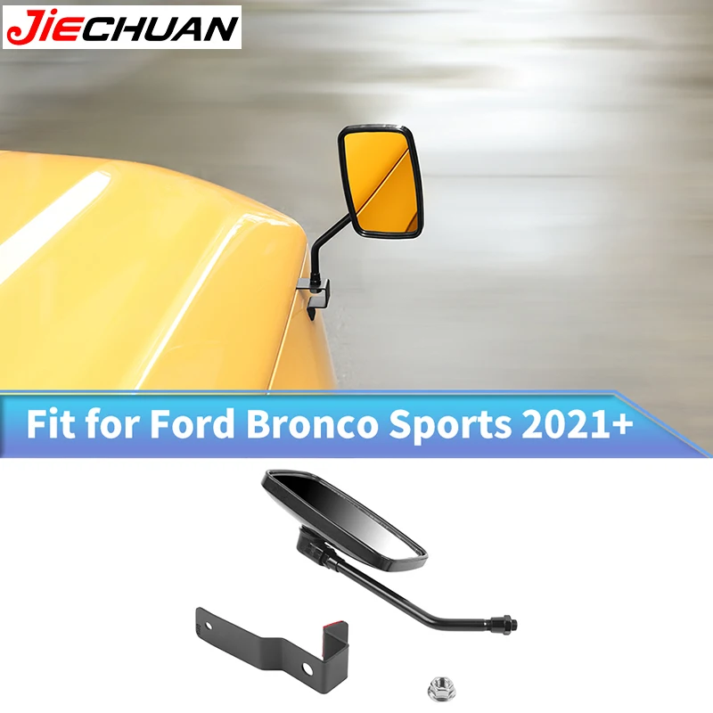 

JIECHUAN Car Hood Backup Rearview Mirror Guide Blind Mirror Fit For Ford Bronco Sports 2021 UP Exterior Modification Accessories