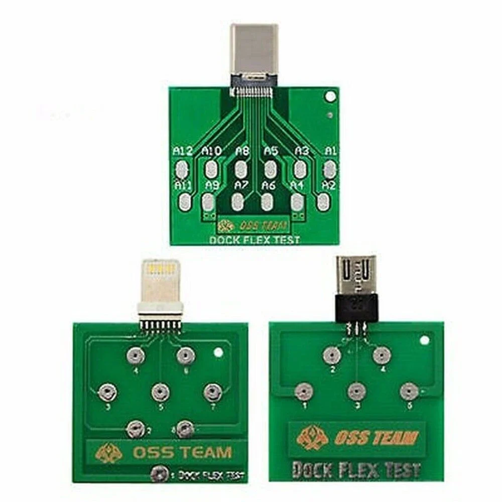 3pcs/lot Micro Dock Flex Test Board USB Type-C Lightning U2 Battery Power Charging Port Testing Tool For iPhone Android