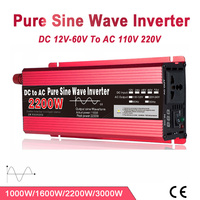 Pure Sine Wave Inverter DC 12V 24V To AC 110V 220V Voltage 1000W 1600W 2200W 3000W Transformer Power Converter Solar Car Inverte