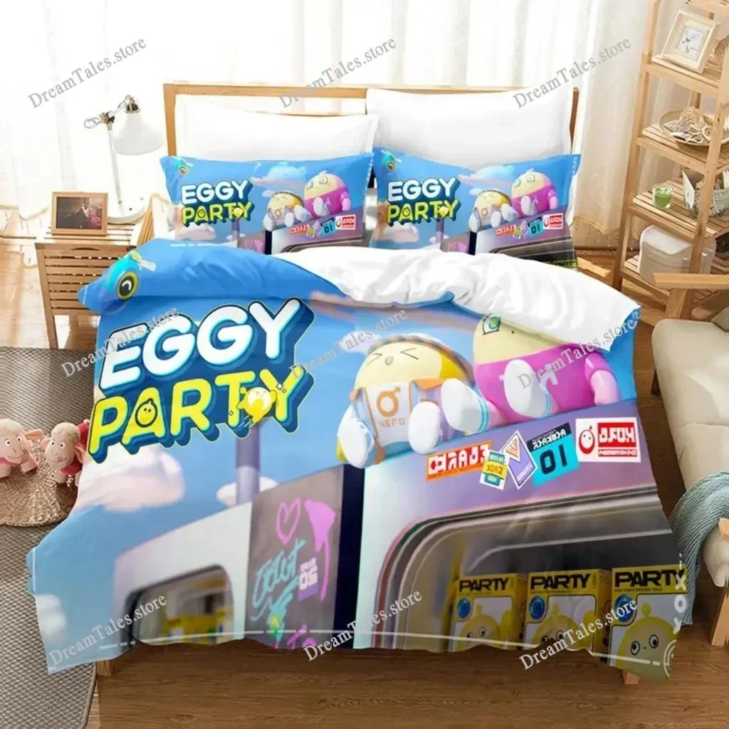 

New Eggy Party Game Bedding Set Single Twin Full Queen King Size Bed Set Adult Kid Bedroom Duvet Cover Sets 3D Print Game Anime7