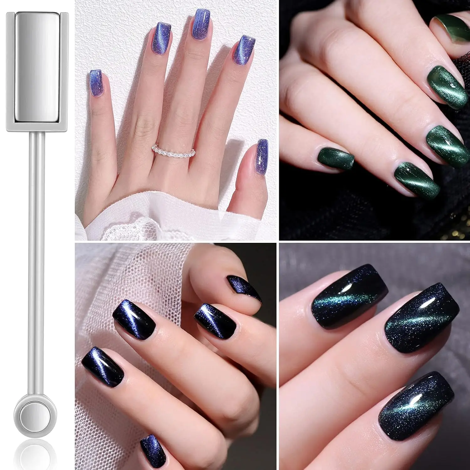 LINMANDA Double-Ended Magic Magnetic Stick Cat Eye Nail Magnet Suitable for Cat Eye Gel Nail Polish Nail Art Nail Tool