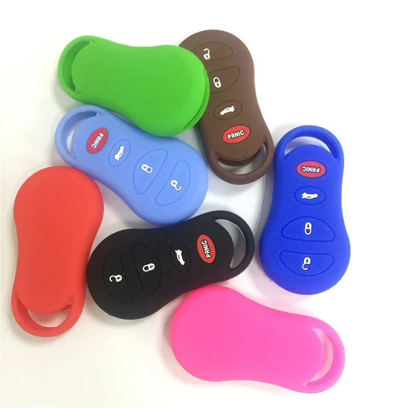 Silicone Rubber Car Key Case Cover for Chrysler 300M Concorde Sebring LHS FOR Dodge Viper StratusTransmitter 4 Buttons Car Key