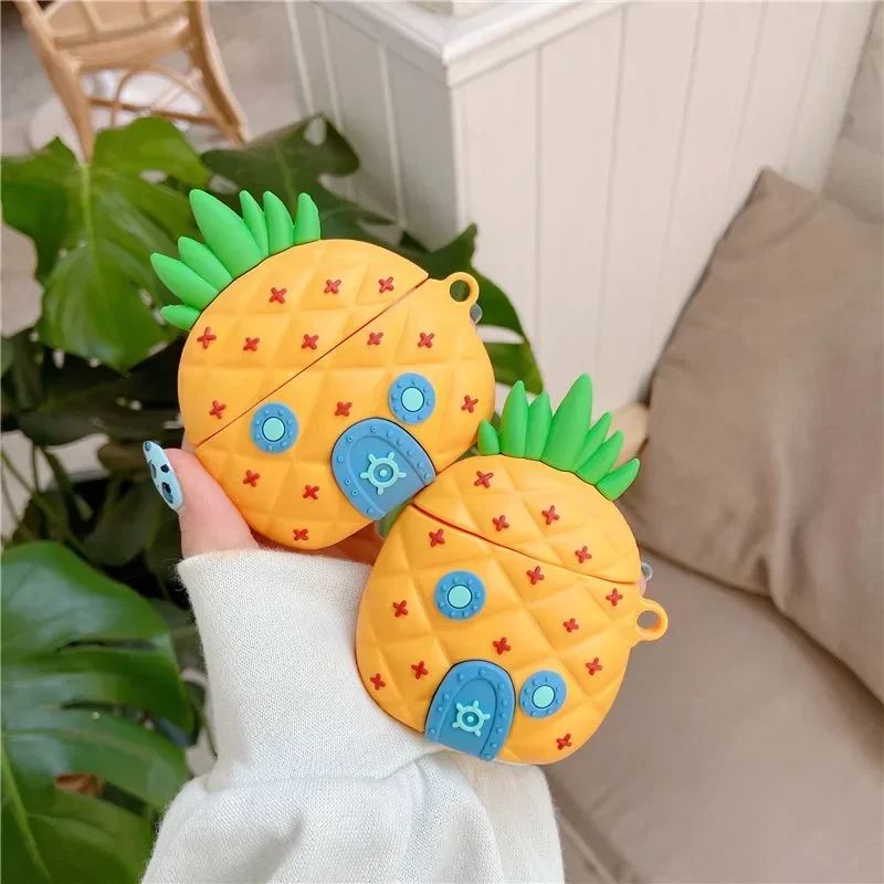 SpongeBob Pineapple House 3D Cartoon Earphone Case for AirPods Pro AirPods 3 2 1 Bluetooth Headset Box Cute Case Charging Cover