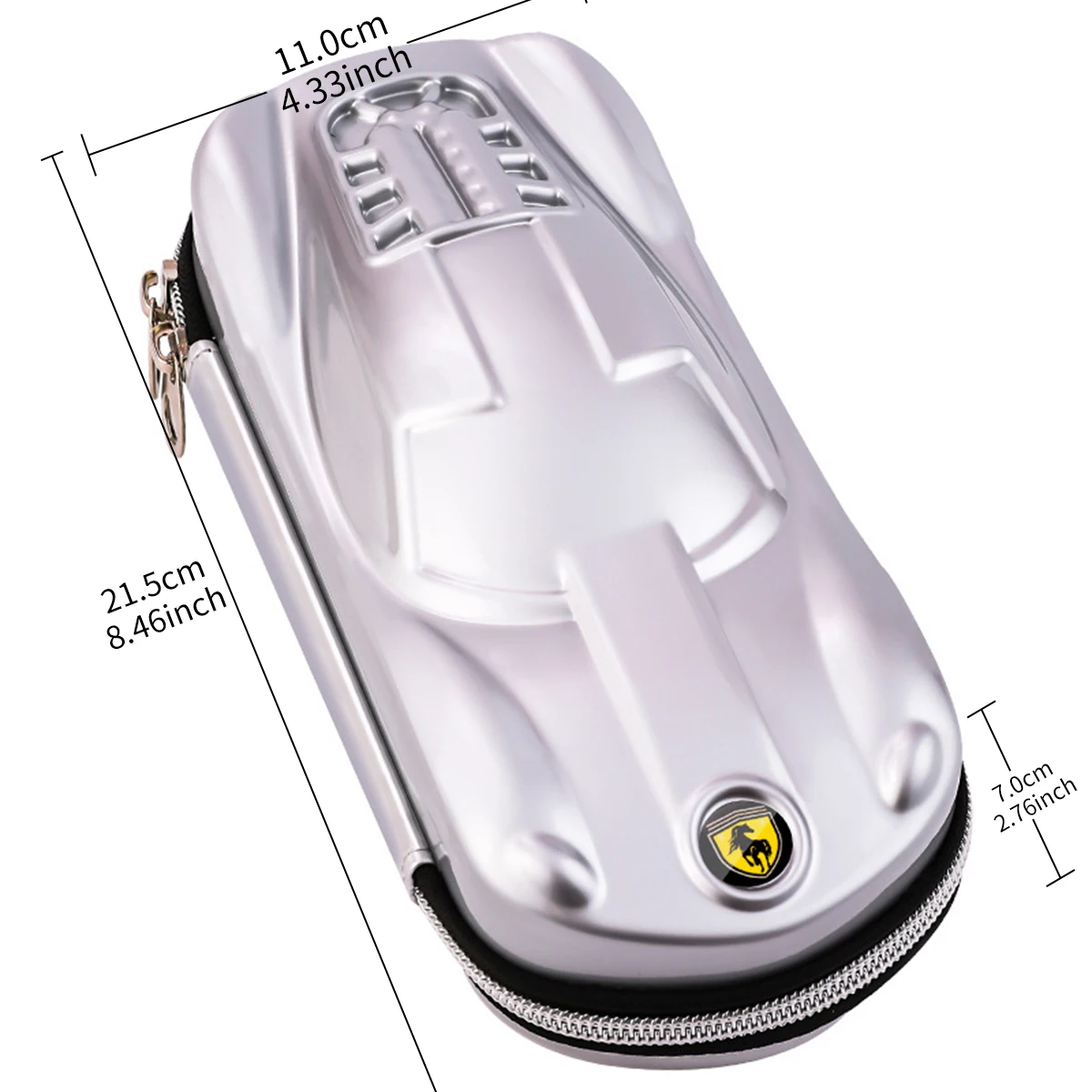 Caja de papelería 3D duradera, estuche de lápices de carcasa dura para coche deportivo estéreo, bolsa de lápices multifunción de gran capacidad,