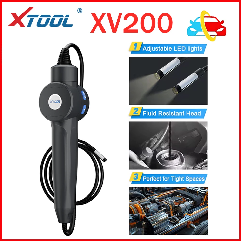 

XTOOL XV200 Newest Endoscope Camera Micro 8 LED Car Tools 8.5mm HD Inspection upgraded of XV100 Work With D9S IP900S IP919PRO