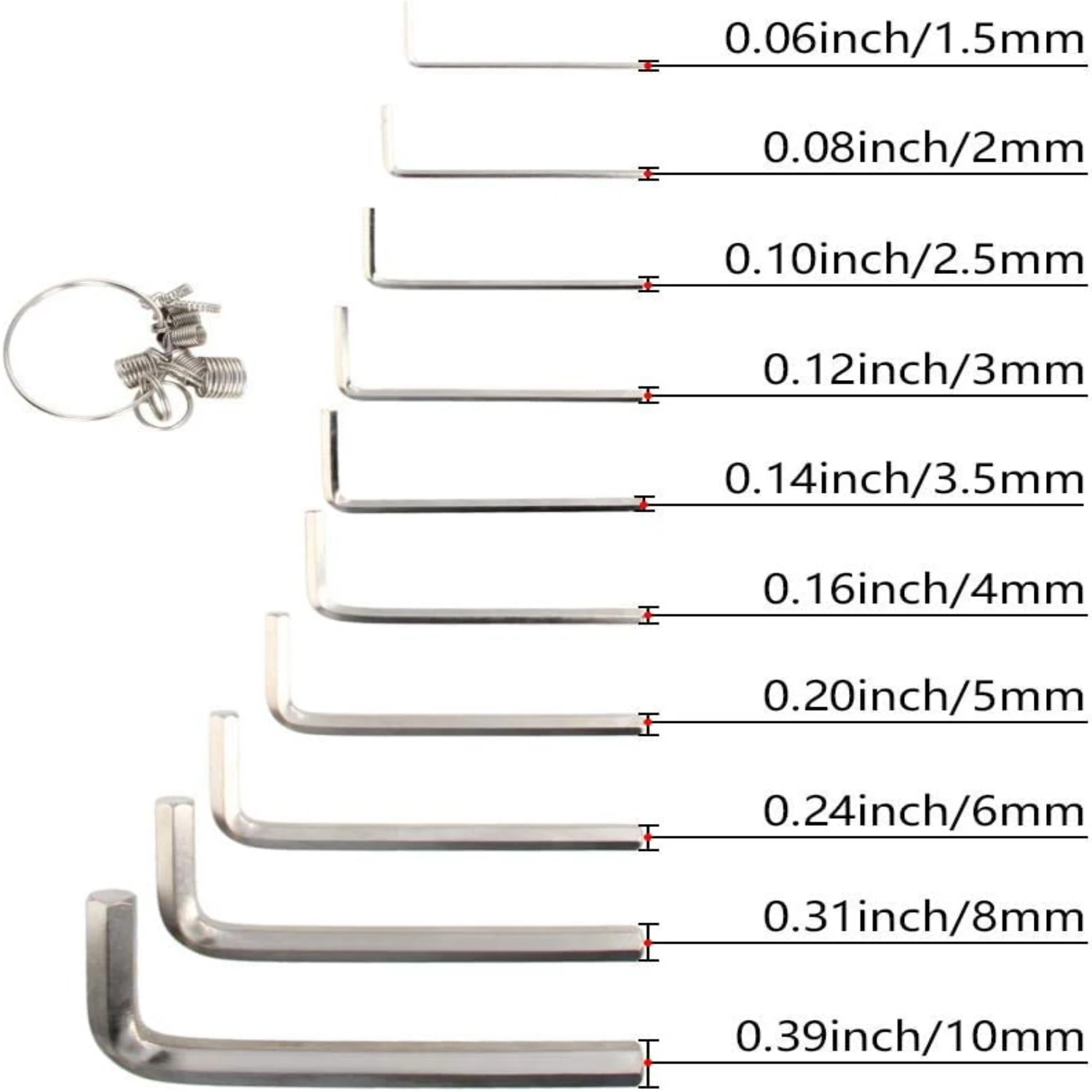 ชุดประแจหกเหลี่ยมรูปตัว L สีเงิน 8 ชิ้น อเนกประสงค์ แข็งแรง และมีประสิทธิภาพ - ต้องมีเพิ่มเติมเพื่อการขันแน่นที่แม่นยําในเครื่องมือการประชุมเชิงปฏิบัติการ