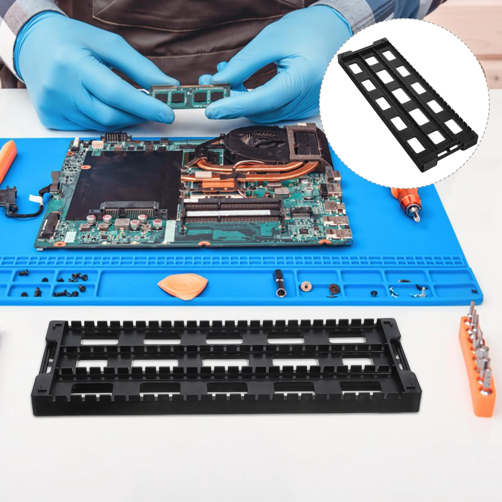 

25 slot Pcb Rack PCB Rack Circuit Board Bracket ABS Material Static free Anti Static Bar Bracket Design Storage Stand