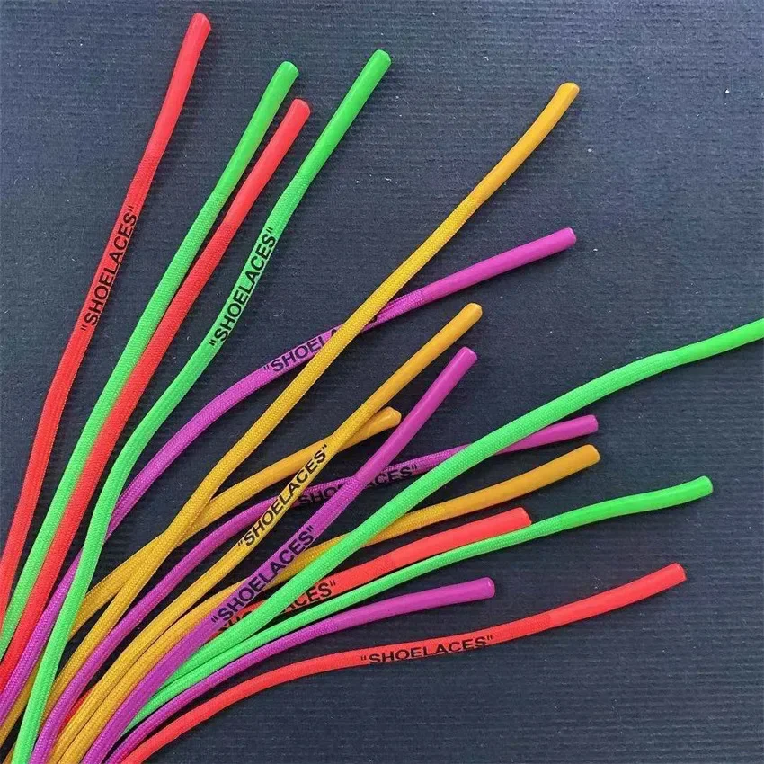 

High Quality OW Off Round Shoelace White Black Women Men Sports Casual Canvas Sneakers Shoes Laces 160CM Long strings Dropship