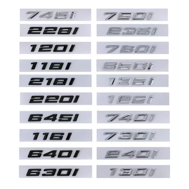 

3D ABS Chrome Black For BMW Car Rear Trunk Letters Badge Sticker Lettering 1 2 3 4 5 6 7 Series Logo Emblem Auto Accessories