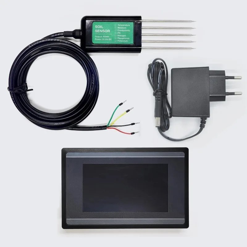 

Soil Moisture Temperature Moisture EC PH Salinity NP 8-in-1 Sensor with HMI Touch Screen Kit