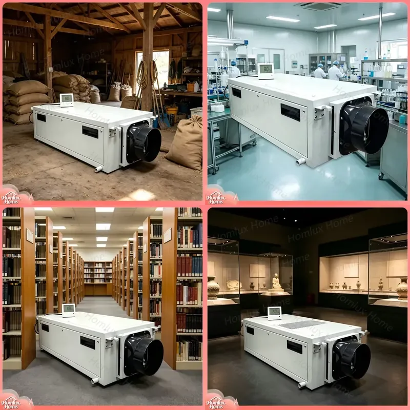 50L D Industrial Ceiling Mounted Dehumidifier Heavy Duty Air Dehumidifier for Warehouse Factory Basement Commercial Use High