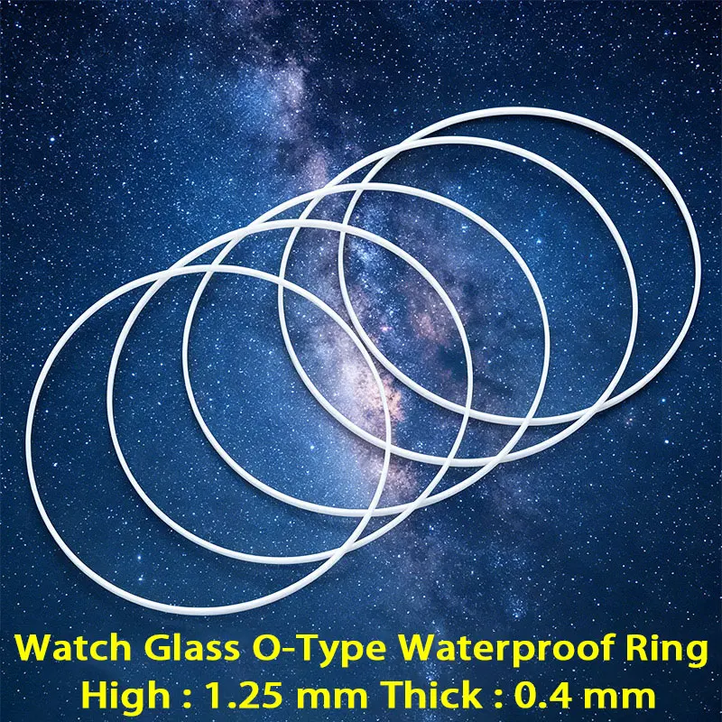 2/5 PCS Watch Glass Waterproof Gaskets Dia 25-40mm High 1.25mm Thick 0.4mm O-Ring Watch Glass Waterproof Ring Replace Parts