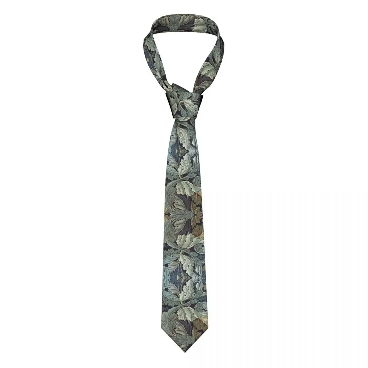 Custom Acanthus By William Morris Neck Ties for Men Fashion Textile Pattern Silk Party Neckties