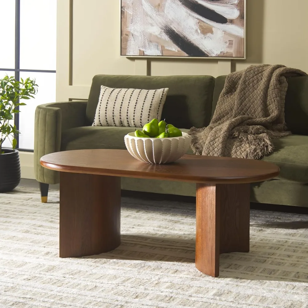 

Home Collection Osai Walnut Brown Oval Top Coffee Table (Fully Assembled)
