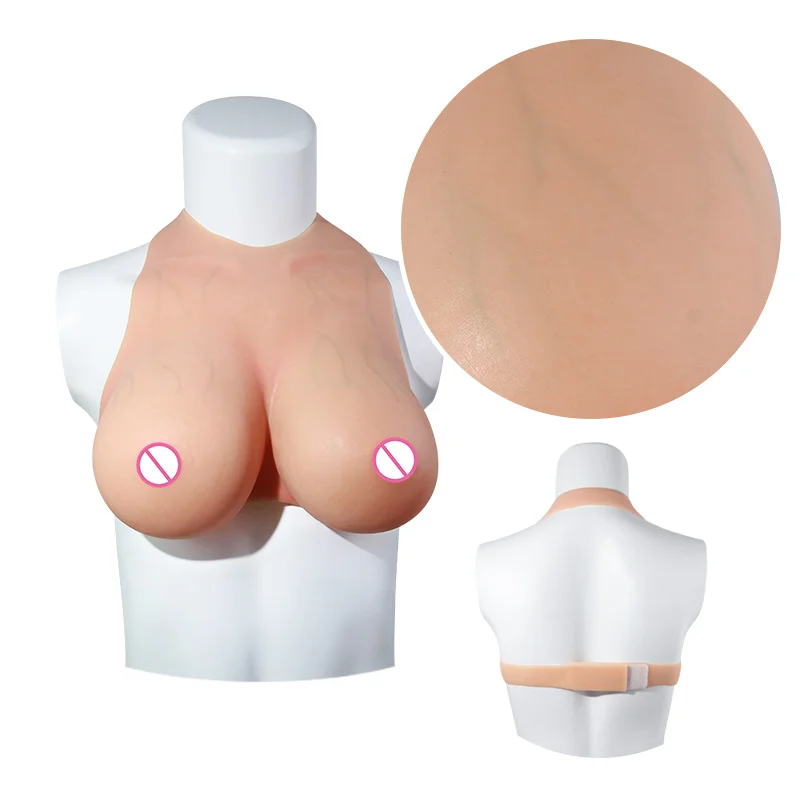 Super Light Realistic Skin Texture Silicone Breast Forms Artificial Fake Boobs Plate Bodysuit For Crossdresser Cosplay Transgend