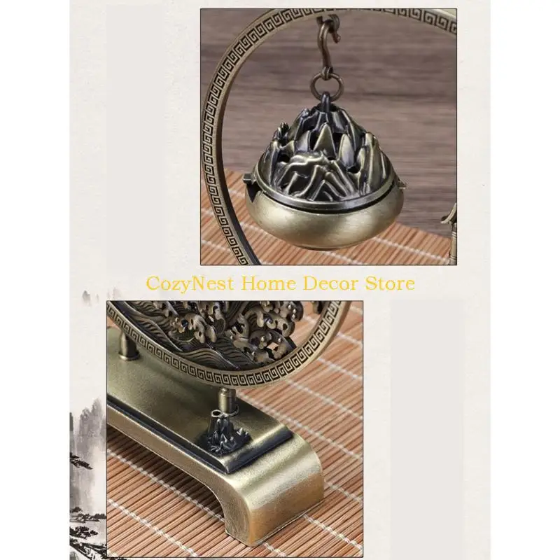 92MF Metal Fragrances Diffuser Oriental Hanging Incenses Burners Home Ornament Gift
