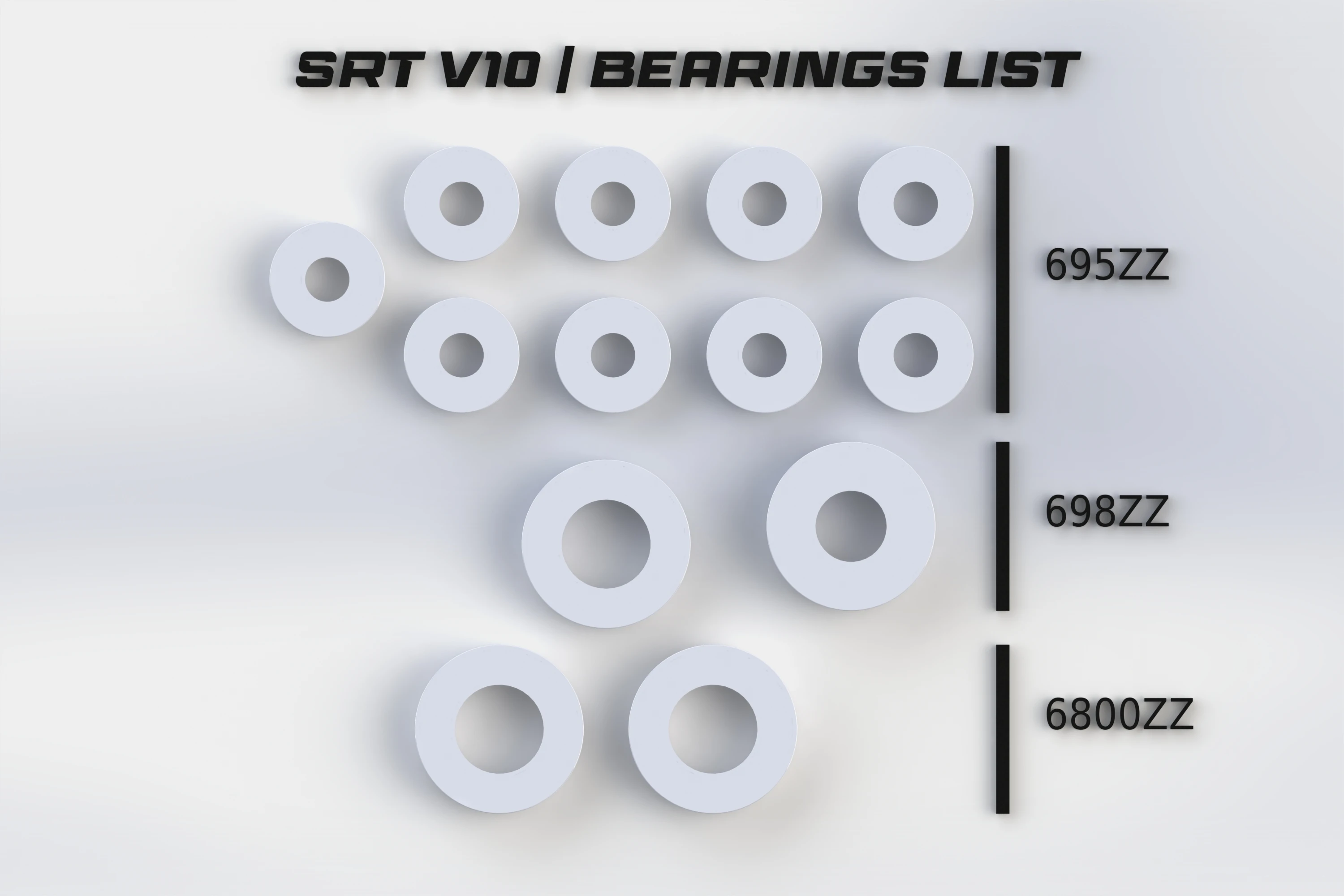 Lista de compras para la caja de cambios con patrón SRT V10 h para carreras sim