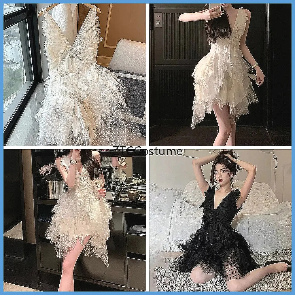 

Cosplay Fairy Mesh Ruffles Lace Patchwork Dress with 3D Flowers V Neck Fluffy Tank Vestidos