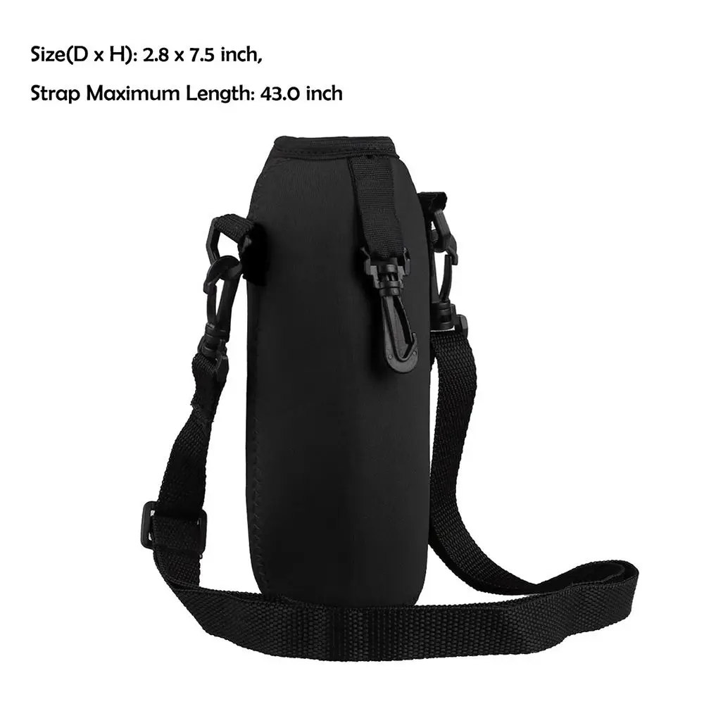 750ML Bottle Holder Bag Pouch With Adjustable Shoulder Strap Water Bottle Carrier Insulated Neoprene Water Bottle Holder Bag