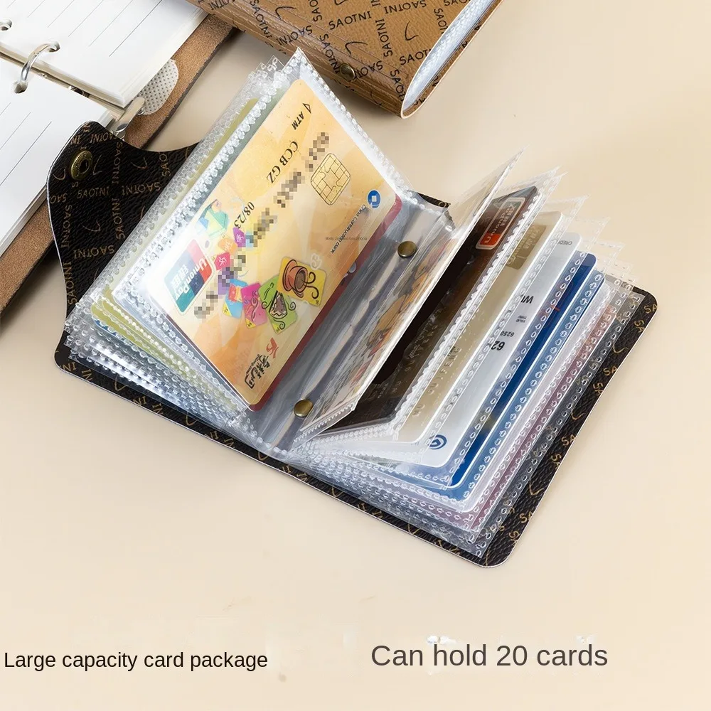 New PU Leather PU Leather Card Holder Black White Brown 20 Card Slots Card Storage Bag Lightweight Thin Card Case Unisex