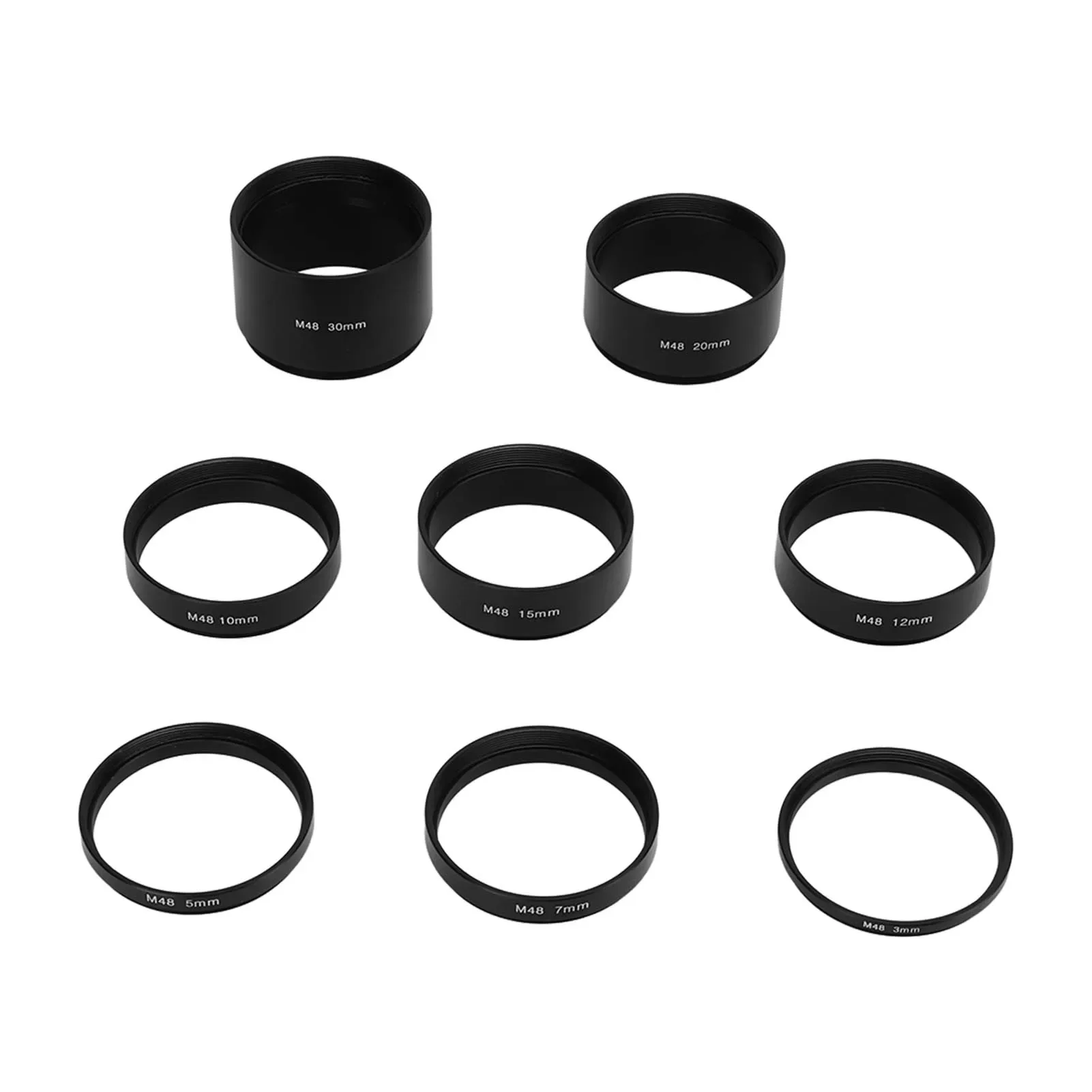 Focal Length Extending Ring Focal Length Extension Tube Kit Variable Combination Anodized Process M48X0.75 for Telescope