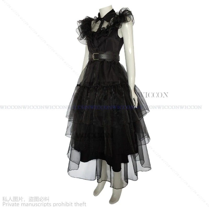 Addams Family Princess Dress Halloween Performance Women Costume Processing Customized Adams Dress Cos Costume Gothic