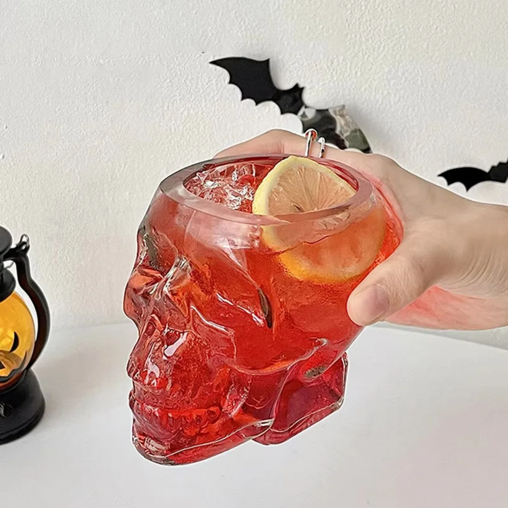 Halloween Skull Head Transparent Crystal Glass Cup Creative Skeleton Mug for Coffee Juice Whiskey Wine Beer Home Bar Club Drinkw