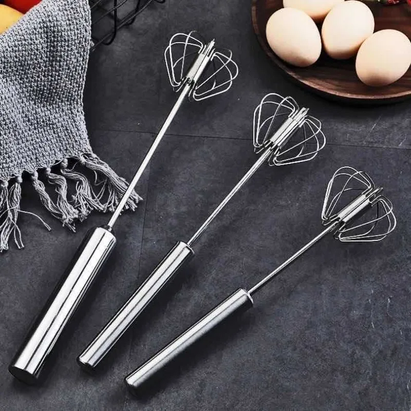 

Household Stainless Steel Semi-automatic Egg Beater Press Rotation Manual Egg Beater Egg Cream Hand-held Kitchen Egg Beater