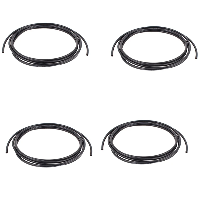 4Pcs 6Mm X 4Mm Pneumatic Air Compressor PU Hose Pipe 3 Meters Black