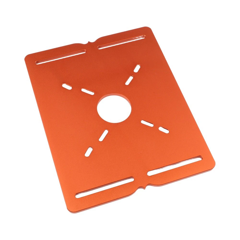Aluminum Alloy Router Guide Fence 210x168x6mm Orange Color Dual Scale Engraving for Reliable Woodworking Results