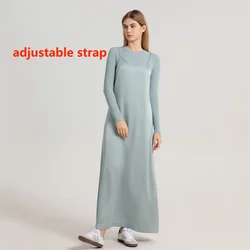 AP 2024 nuovo stile vestito con cinturino in raso grandi ragazze e donne abiti primaverili ed estivi camicetta Casual