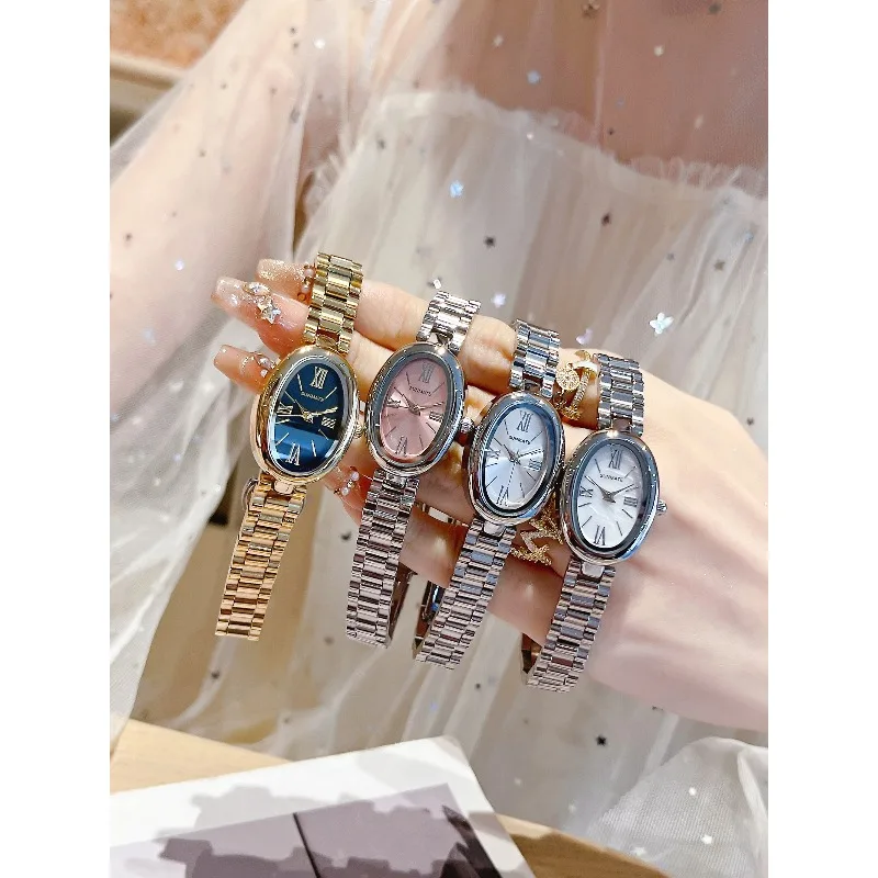 SUNMATE Luxury  Women's Small Gold Watch,easy-to-read Dial,stainless Steel Strap,waterproof Quartz Movement,includes Watch Box