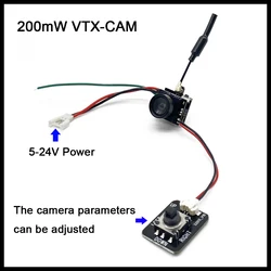 High Definition EWRF 1200TVL FOV 120 Degree 5.8Ghz 48CH Mini FPV Camera AIO 200mW Transmitter For RC FPV Mini Drone support TBS