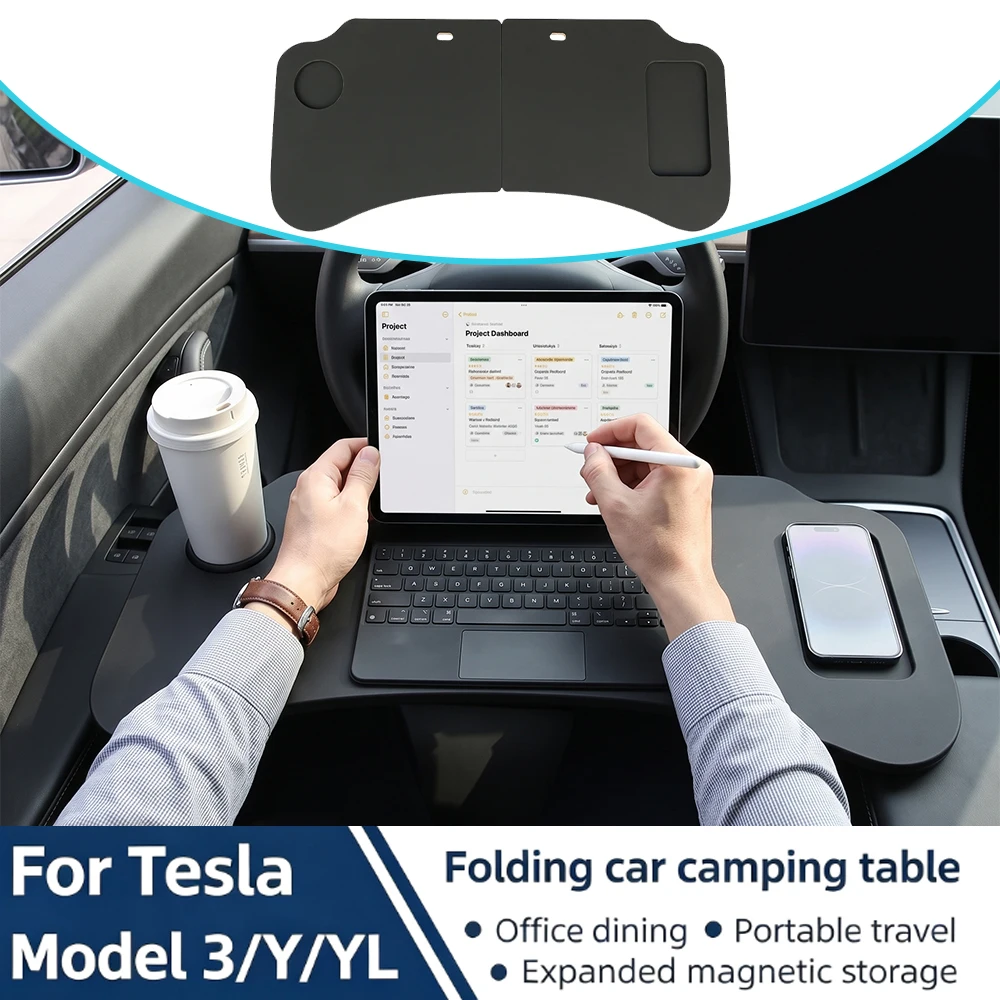 Table Desk For Tesla Model 3 Y Highland Juniper2017-2025 Model YL Car Steering Wheel Laptop Tray Food Desk Portable Office Table