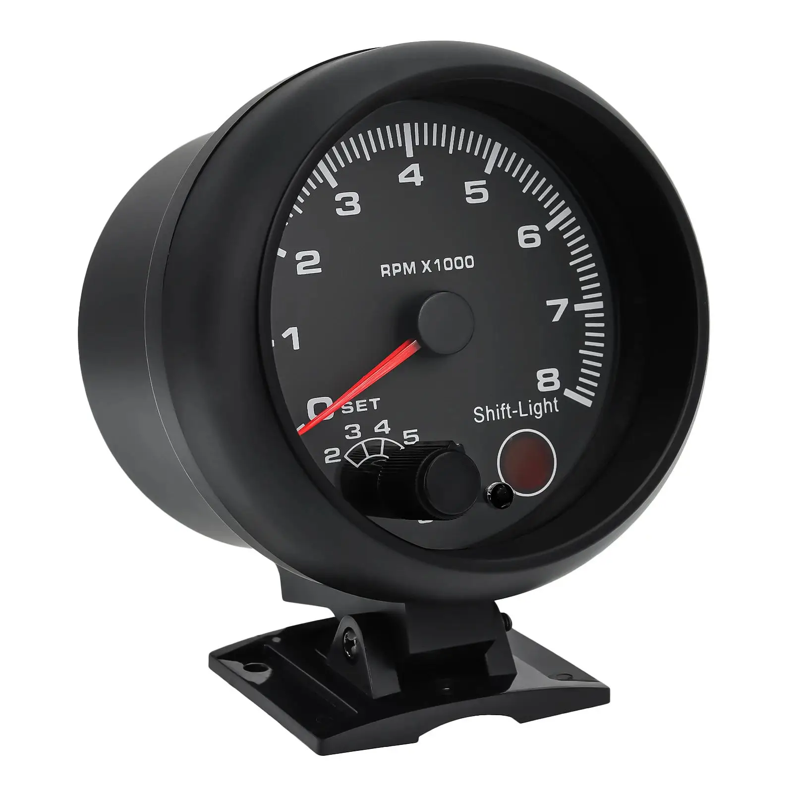 3.75'' Car Universal Black Tachometer Gauge Blue Inter Shift light 0-8000 RPM