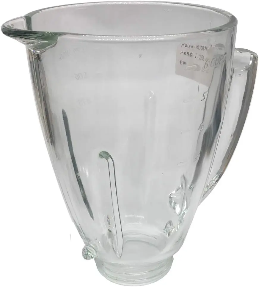 

6-Cup Dishwasher Safe Glass Jar,Compatible With Oster Blenders 006803-000-Np0; 006803-000-N01; 006811-C00-Np0; 006811-C00-N01;