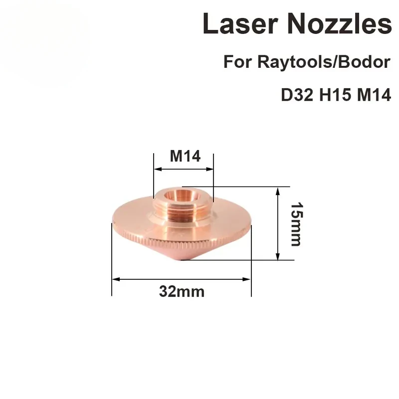 Raytools Nozzle Single/Double Layer Dia.32mm Caliber 0.8-5.0mm For Empower Fiber Laser Head Bodor Glorystar Laser Machine