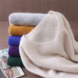 Fall/Winter 2023 New Women's Wear Wool V-neck Sweater Women's Slim Knitted Bottom Shirt Mink Cashmere Sweater